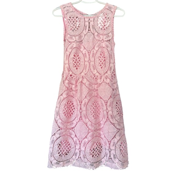 Kimchi Blue Dresses & Skirts - Kimchi Blue Pink Lace A Line Dress S Barbiecore Coquette Fit and Flare Delicate